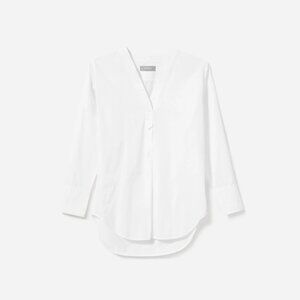 Everlane Poplin V-neck Tunic Shirt